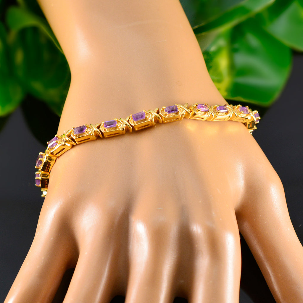 Amethyst New Year’s Eve Eye-catching Purple 925 Silver Tennis Bracelet