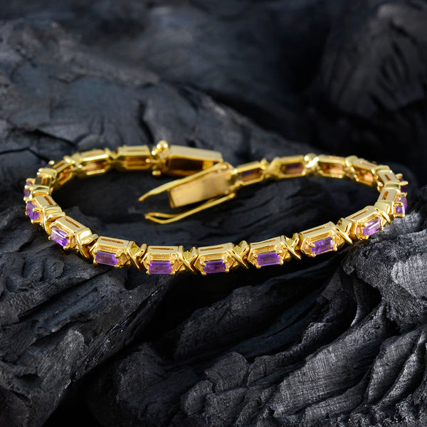 Amethyst New Year’s Eve Eye-catching Purple 925 Silver Tennis Bracelet