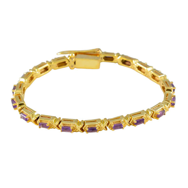 Amethyst New Year’s Eve Eye-catching Purple 925 Silver Tennis Bracelet