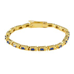 Blue Supphire CZ 12 Days of Christmas Eye-catching Blue Silver Tennis Bracelet