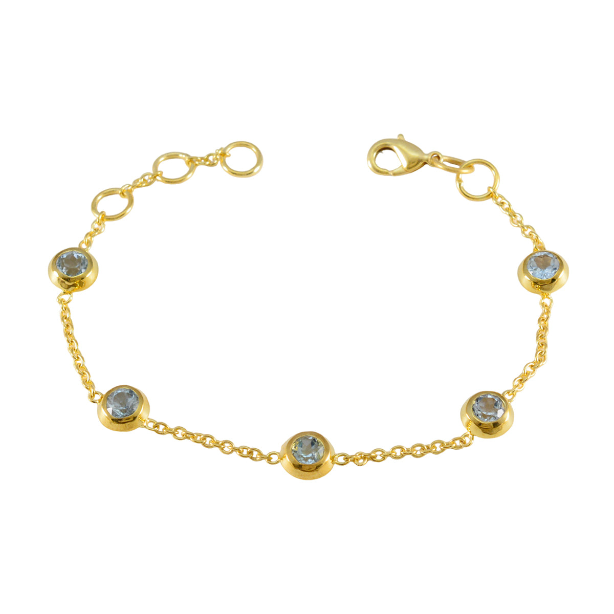 Blue Topaz 9.9 Super Shopping Day Elegant Blue 925 Silver Chain Bracelet Huvudsaklig produktbild