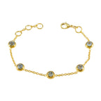 Blue Topaz 9.9 Super Shopping Day Elegant Blue 925 Silver Chain Bracelet