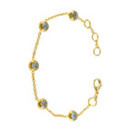 Blue Topaz 9.9 Super Shopping Day Elegant Blue 925 Silver Chain Bracelet