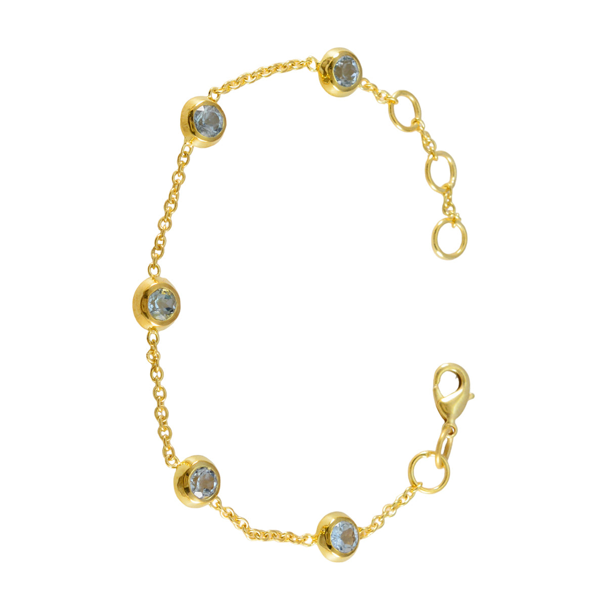 Blue Topaz 9.9 Super Shopping Day Elegant Blue 925 Silver Chain Bracelet