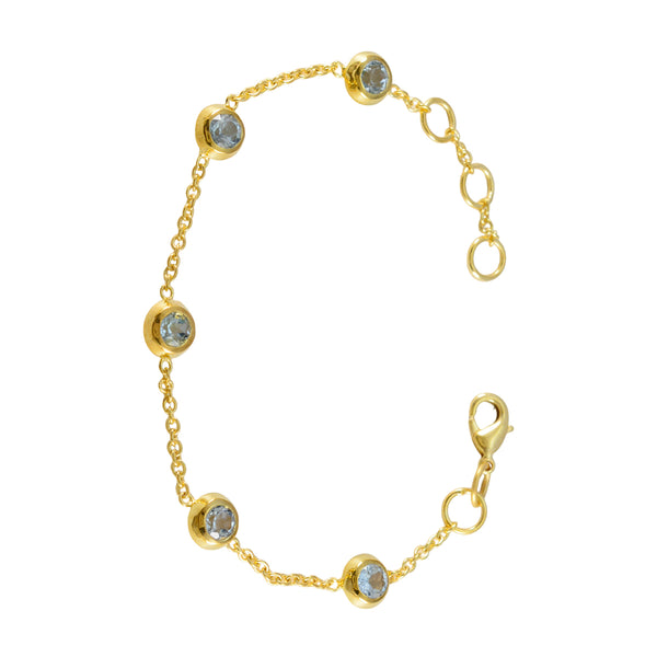 Blue Topaz 9.9 Super Shopping Day Elegant Blue 925 Silver Chain Bracelet