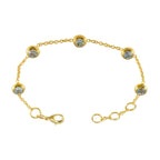 Blue Topaz 9.9 Super Shopping Day Elegant Blue 925 Silver Chain Bracelet