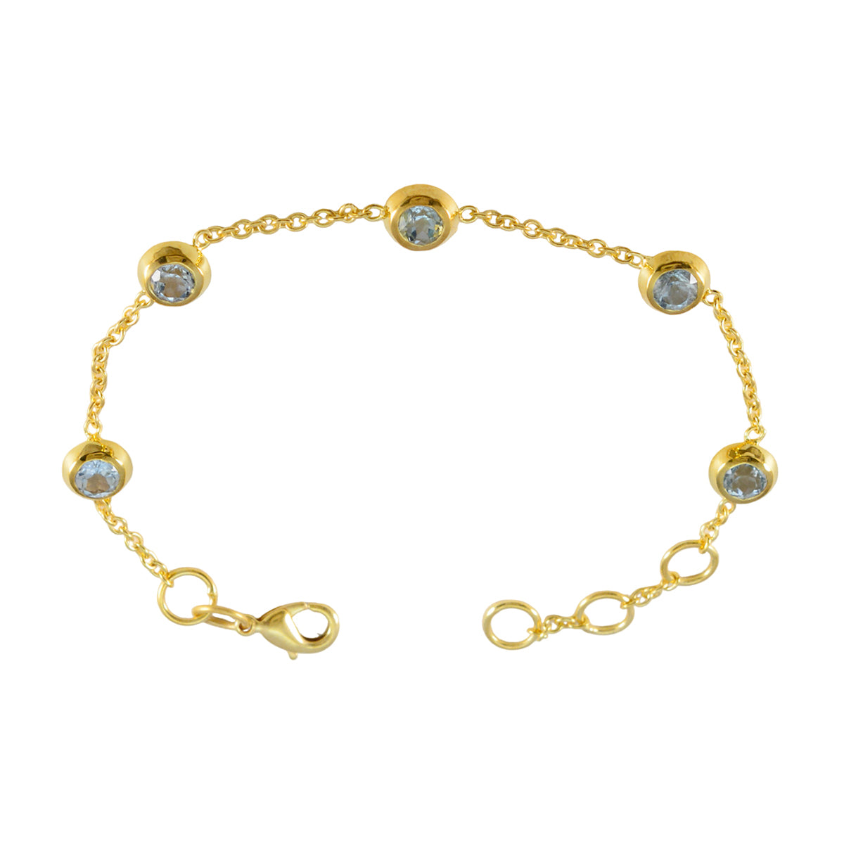 Blue Topaz 9.9 Super Shopping Day Elegant Blue 925 Silver Chain Bracelet