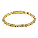 Blue Topaz Academy Awards Eye-catching Blue Silver Tennis Bracelet