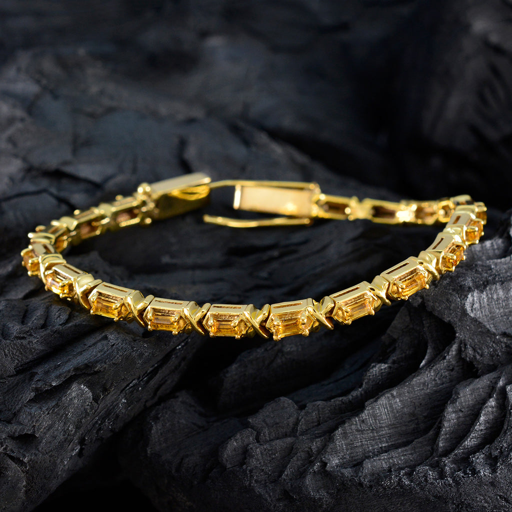 Citrine Achievement Eye-catching Yellow Sterling Silver Tennis Bracelet