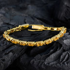 Citrine Achievement Eye-catching Yellow Sterling Silver Tennis Bracelet