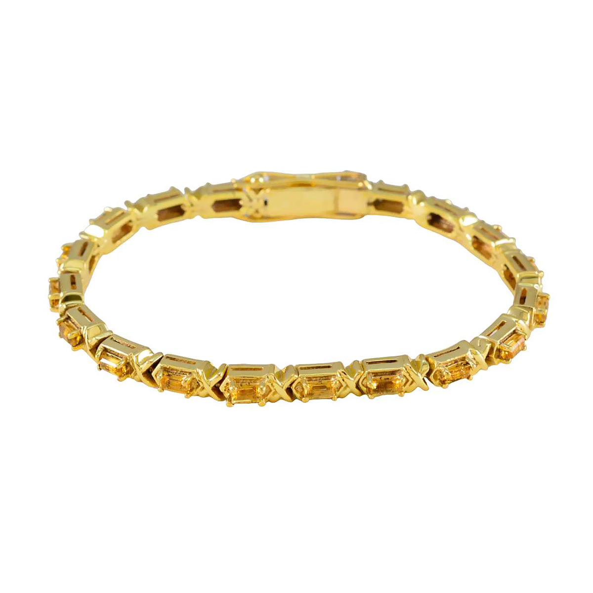 Citrine Achievement Eye-catching Yellow Sterling Silver Tennis Bracelet