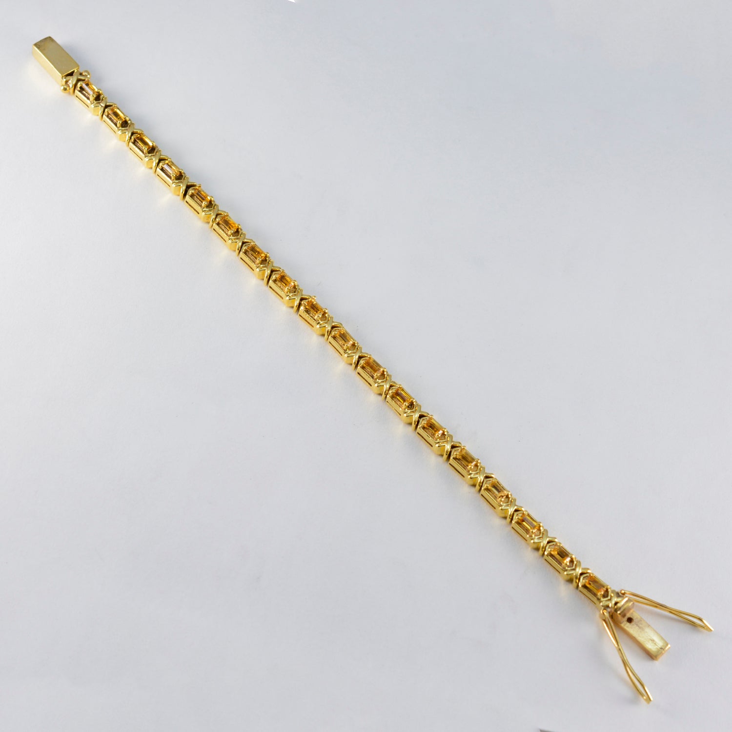 Citrine Achievement Eye-catching Yellow Sterling Silver Tennis Bracelet
