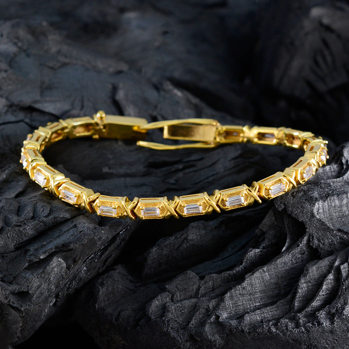 Crystal Quartz Afterpay Day Eye-catching White 92.5 Silver Tennis Bracelet