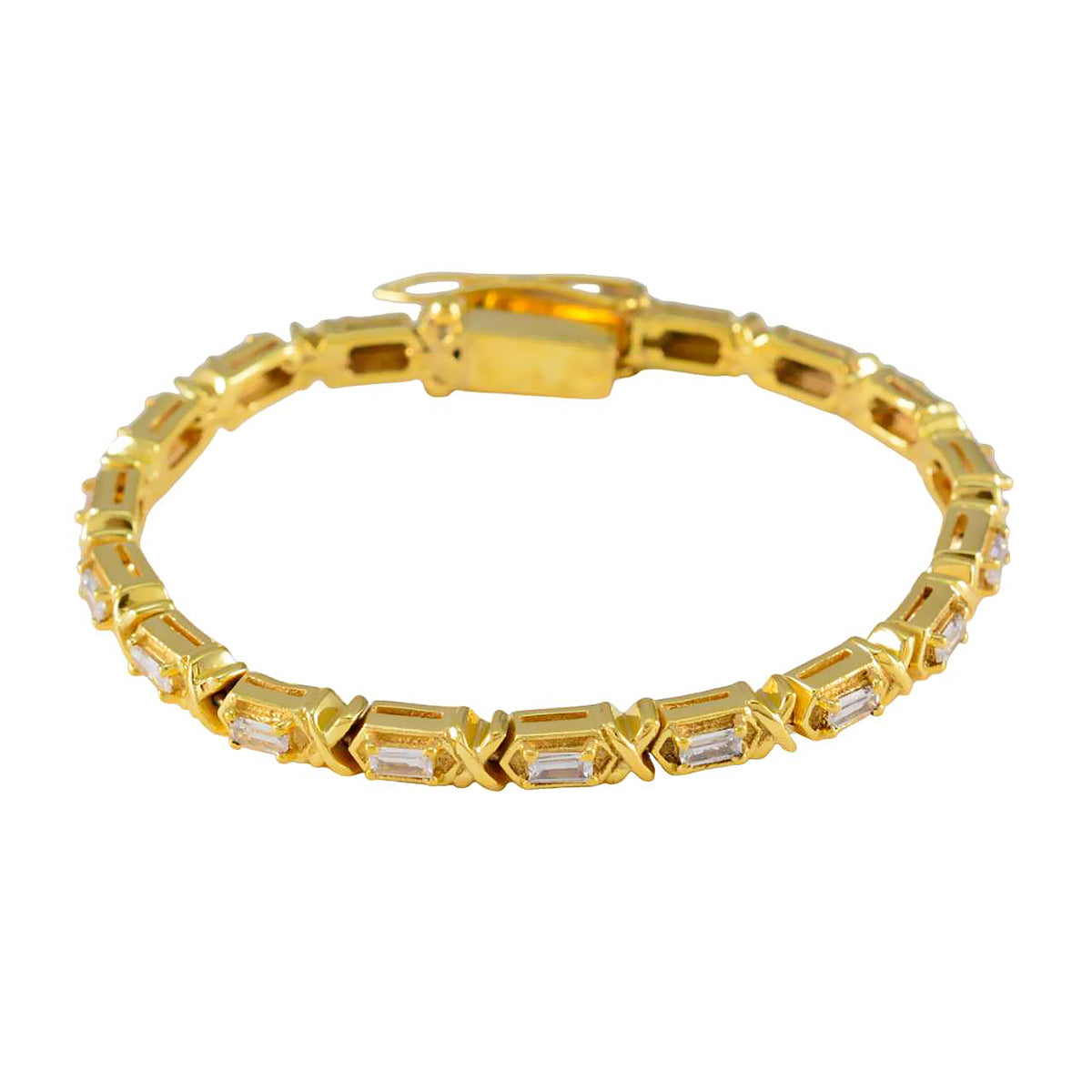 Crystal Quartz Afterpay Day Eye-catching White 92.5 Silver Tennis Bracelet メイン画像