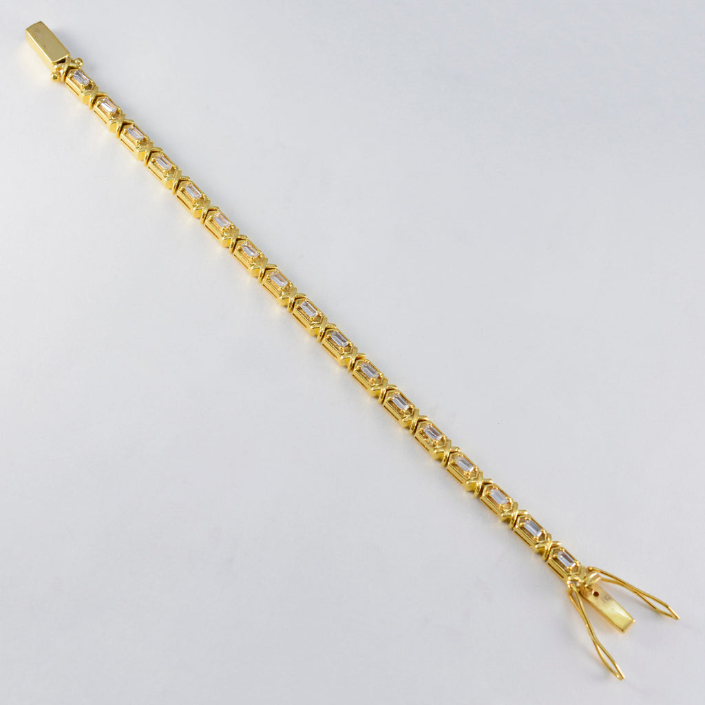 Bracciale tennis in argento bianco 92,5 con cristalli di quarzo Afterpay Day