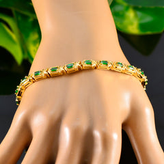Emerald CZ Amazon Prime Day Eye-catching Green Silver Tennis Bracelet