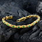 Emerald CZ Amazon Prime Day Eye-catching Green Silver Tennis Bracelet