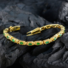 Emerald CZ Amazon Prime Day Eye-catching Green Silver Tennis Bracelet