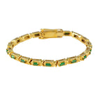 Emerald CZ Amazon Prime Day Eye-catching Green Silver Tennis Bracelet