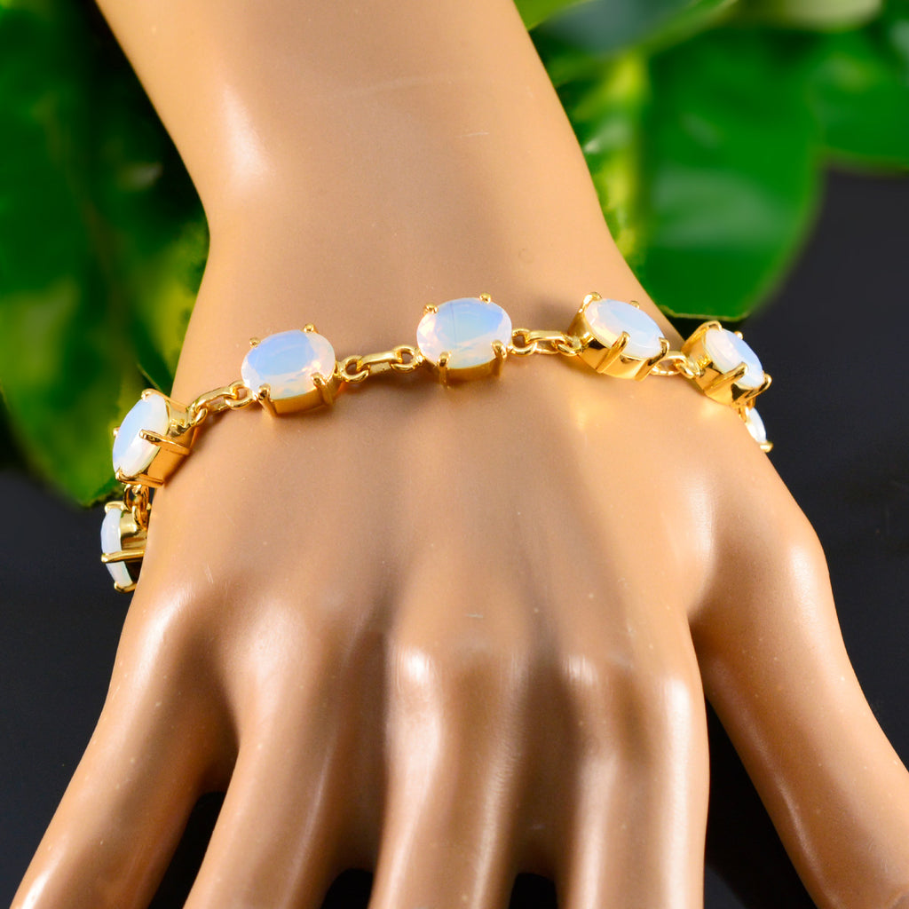 Fire Opal Annual Grammy Awards Slim White Silver Links Bracelet