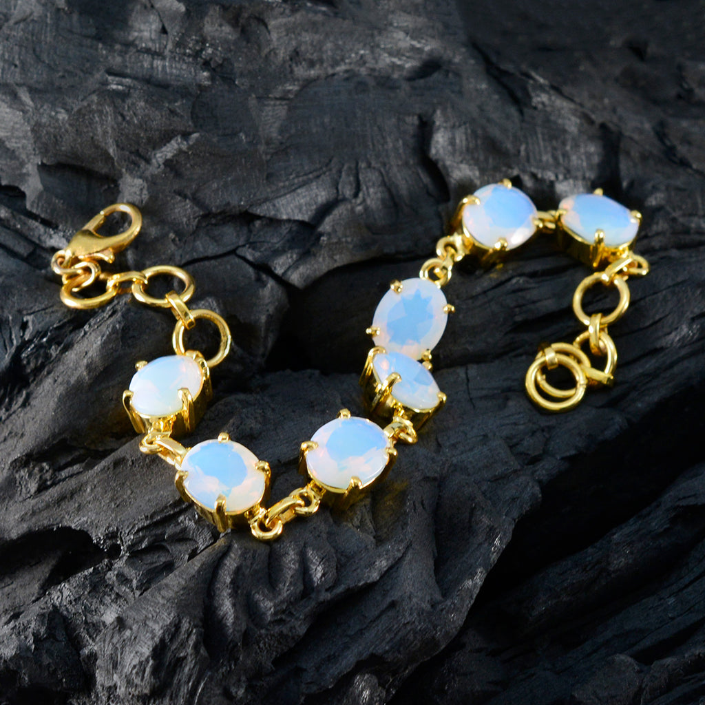 Fire Opal Annual Grammy Awards Slim White Silver Links Bracelet