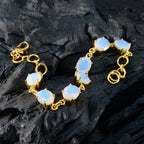 Fire Opal Annual Grammy Awards Slim White Silver Links Bracelet