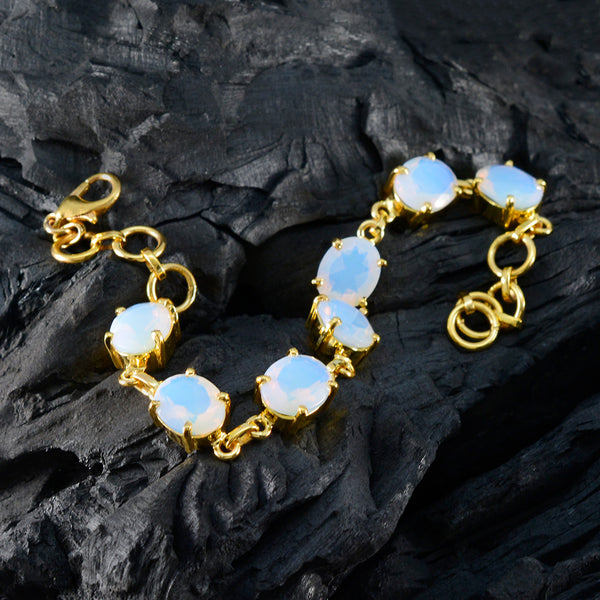 Fire Opal Annual Grammy Awards Slim White Silver Links Bracelet