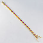 Ruby CZ Ascension Day Eye-catching Red 925 Silver Tennis Bracelet