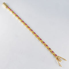 Pulsera de tenis de plata 925 roja con rubí y circonita cúbica para el Día de la Ascensión