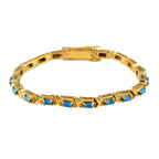 Turquoise Ash Wednesday Eye-catching Turquoise Silver Tennis Bracelet