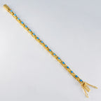 Turquoise Ash Wednesday Eye-catching Turquoise Silver Tennis Bracelet