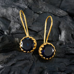 Blue-Sapphire-CZ-Mexican-Ana-Solitaire-Dangle-Blue-925-Sterling-Silver-Earring