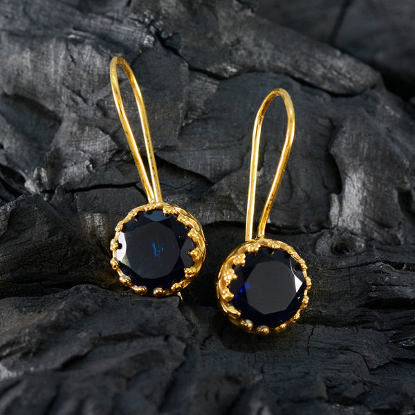 Blue-Sapphire-CZ-Mexican-Ana-Solitaire-Dangle-Blue-925-Sterling-Silver-Earring