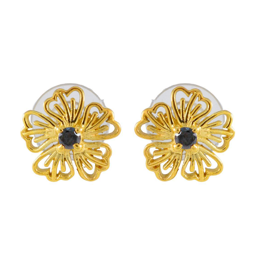 Blue-Sapphire-CZ-Egyptian-Bianca-Solitaire-Stud-Blue-92.5-Silver-Earring
