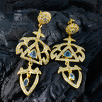 Blue-Topaz-CZ-Indian-Araya-multiple-Stud-Blue-Sterling-Silver-Earring