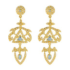 Blue-Topaz-CZ-Indian-Araya-multiple-Stud-Blue-Sterling-Silver-Earring