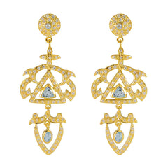 Blue-Topaz-CZ-Indian-Araya-multiple-Stud-Blue-Sterling-Silver-Earring