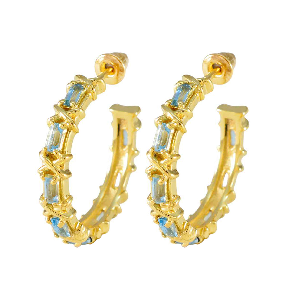 Blue-Topaz-Australian-Addison-multiple-Stud-Blue-925-Silver-Earring Huvudsaklig produktbild