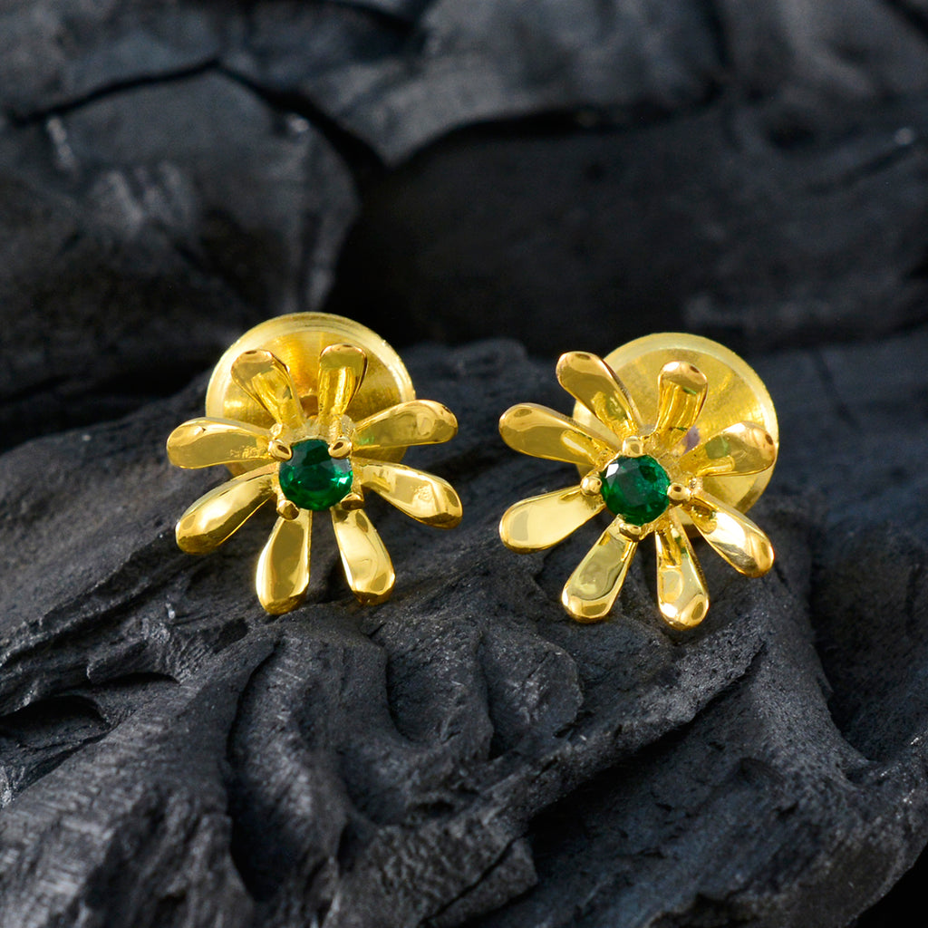 Emerald-CZ-Russian-Ángeles-Solitaire-Stud-Green-925-Silver-Earring