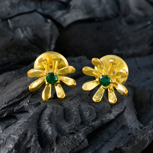 Emerald-CZ-Russian-Ángeles-Solitaire-Stud-Green-925-Silver-Earring