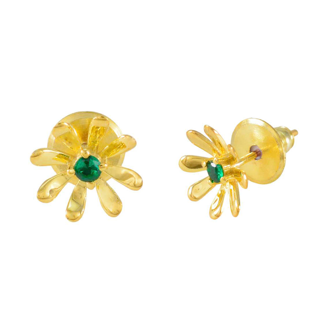 Emerald-CZ-Russian-Ángeles-Solitaire-Stud-Green-925-Silver-Earring