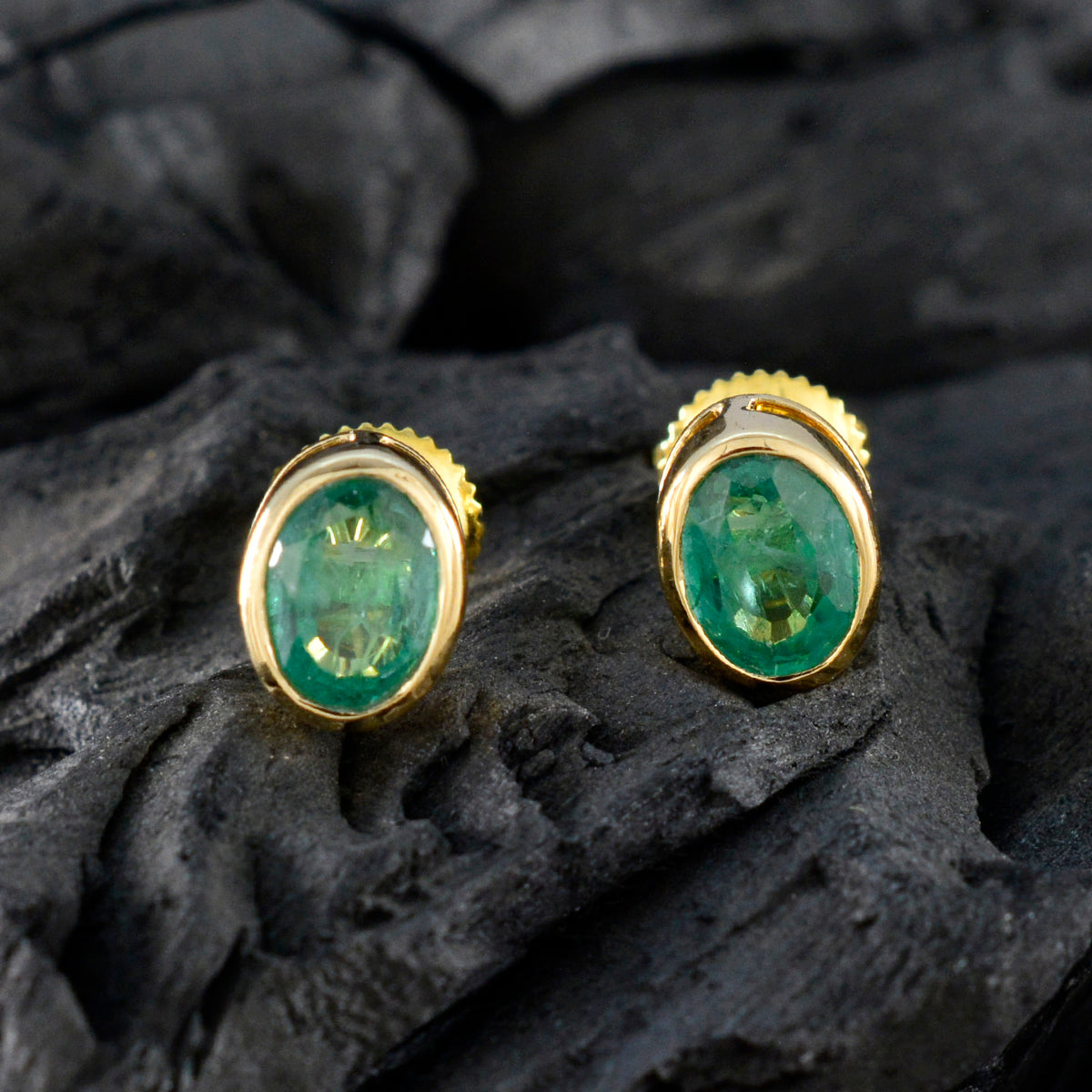 Emerald-CZ-American-Mei-Solitaire-Stud-Green-925-Silver-Earring