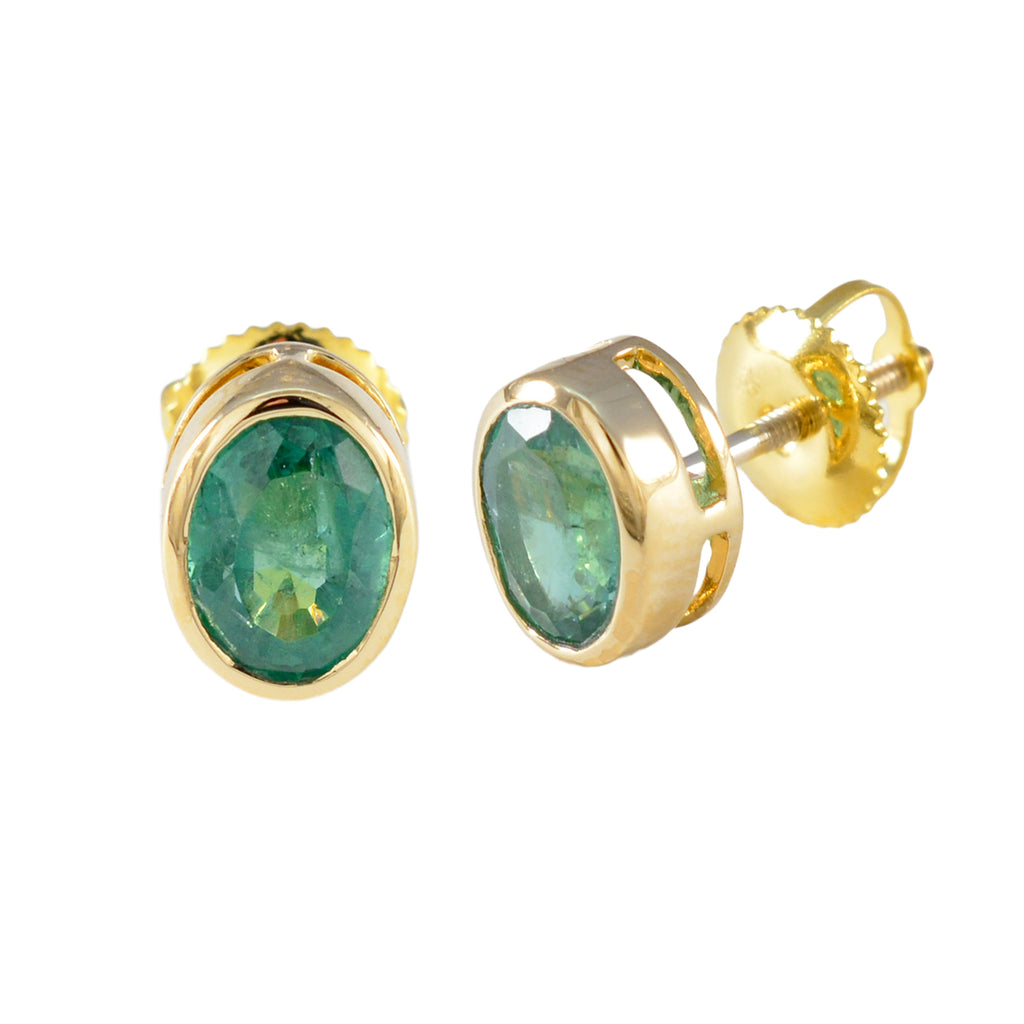 Emerald-CZ-American-Mei-Solitaire-Stud-Green-925-Silver-Earring