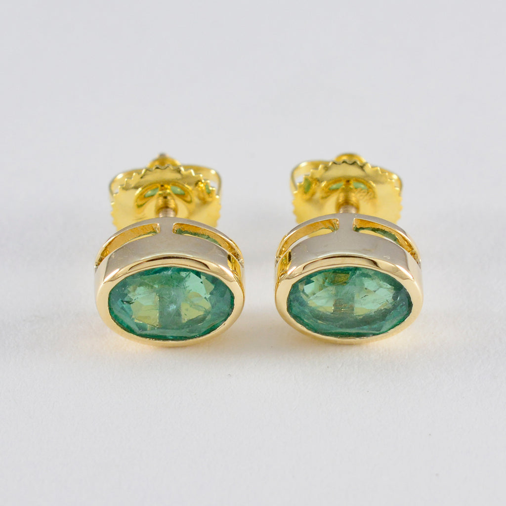 Emerald-CZ-American-Mei-Solitaire-Stud-Green-925-Silver-Earring