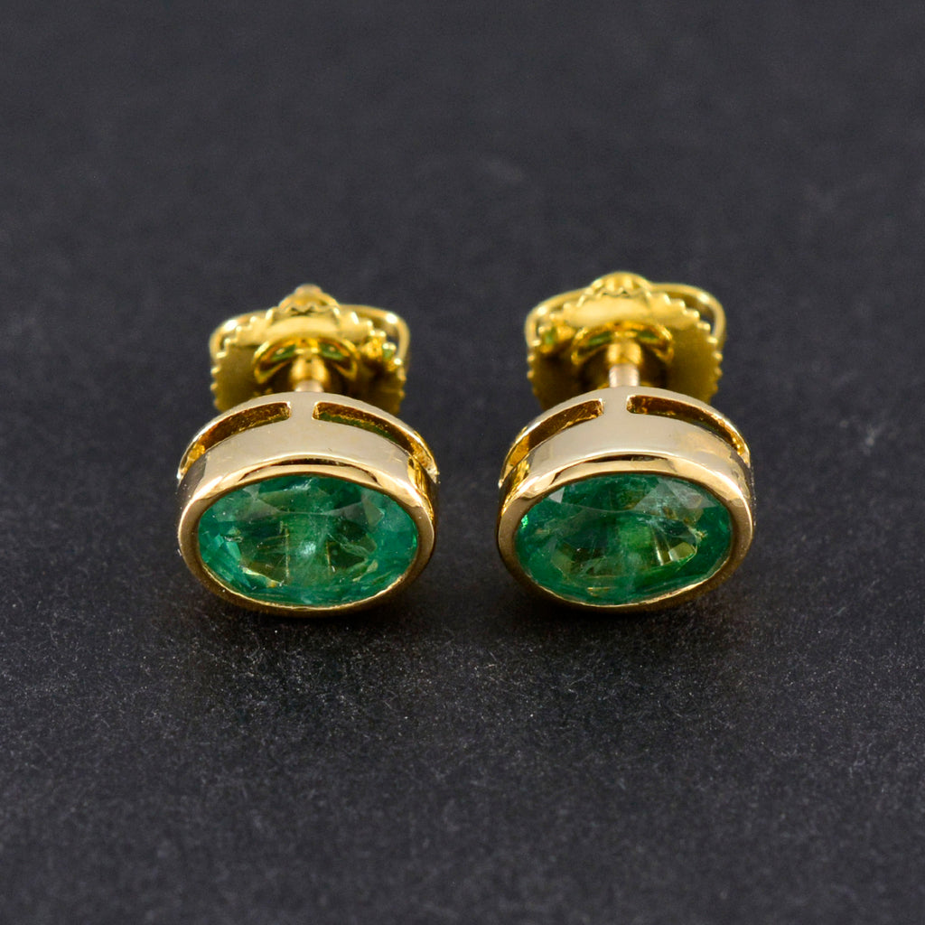 Emerald-CZ-American-Mei-Solitaire-Stud-Green-925-Silver-Earring