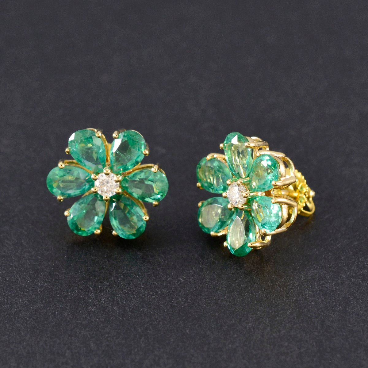 Emerald-CZ-Indian-Araya-multiple-Stud-Green-925-Sterling-Silver-Earring