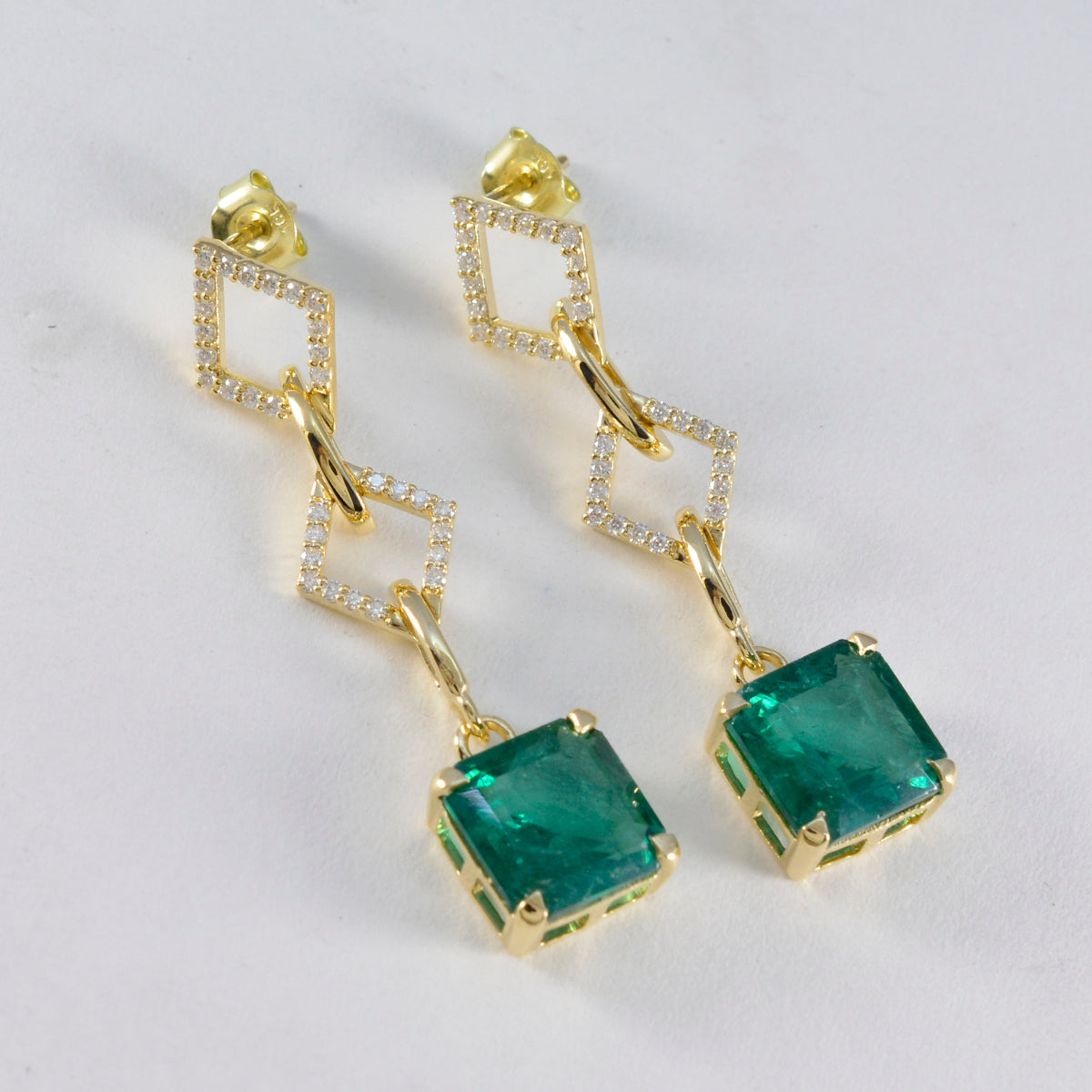 Emerald-CZ-Indian-Dewi-multiple-Stud-Green-925-Silver-Earring