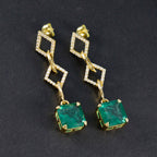 Emerald-CZ-Indian-Dewi-multiple-Stud-Green-925-Silver-Earring