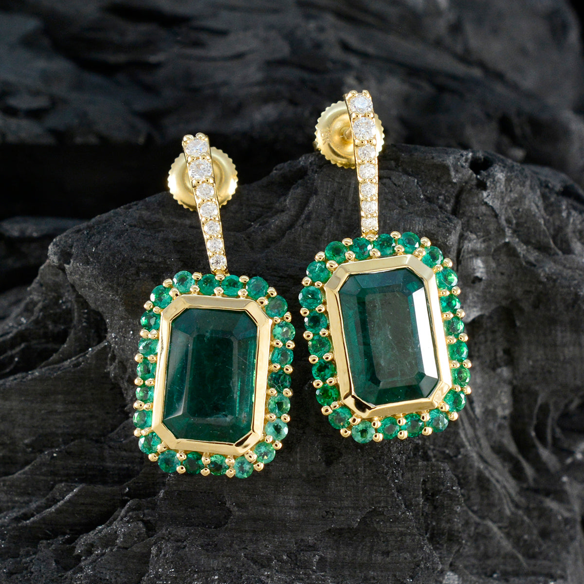 Emerald-CZ-Indian-Kristine-multiple-Stud-Green-925-Sterling-Silver-Earring