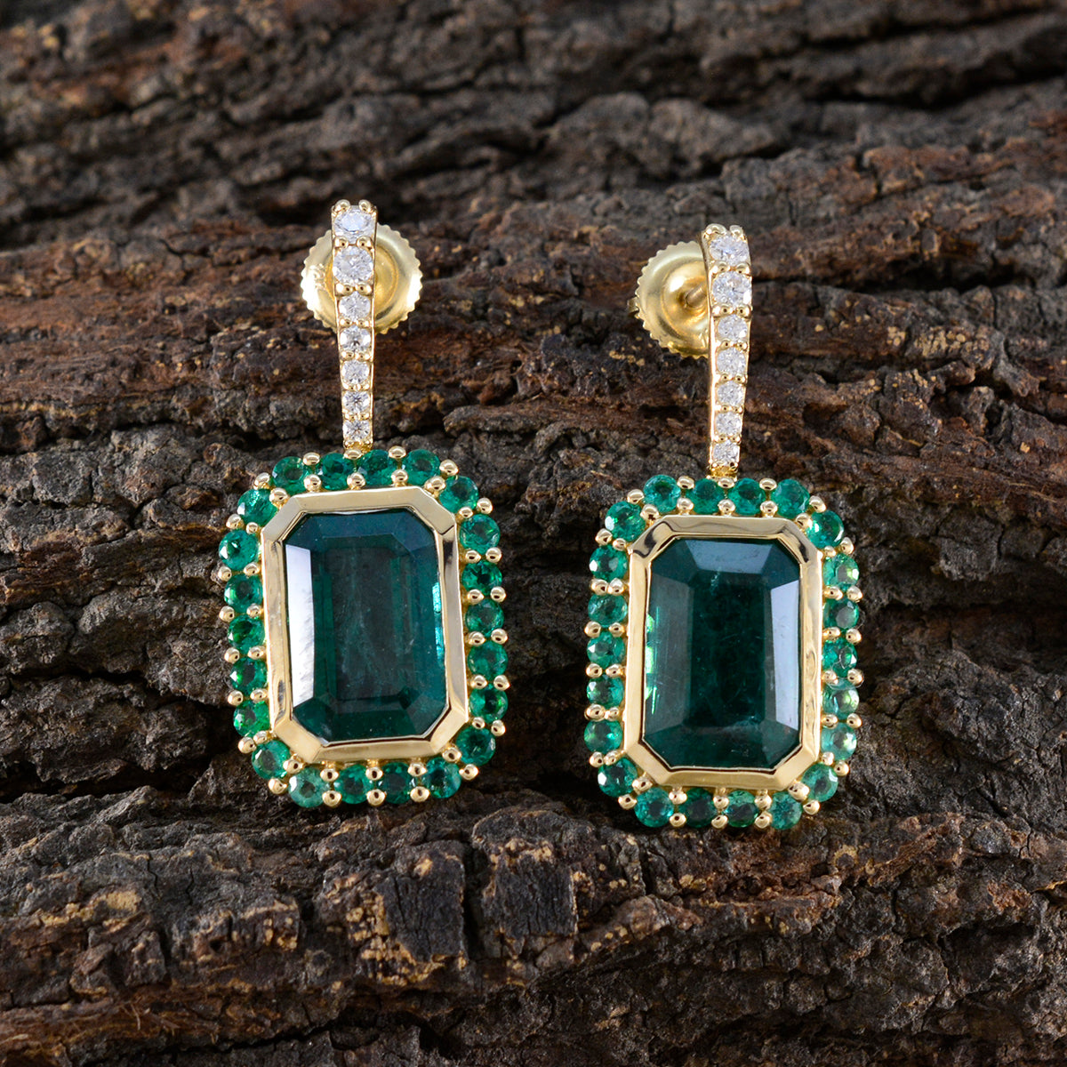 Emerald-CZ-Indian-Kristine-multiple-Stud-Green-925-Sterling-Silver-Earring